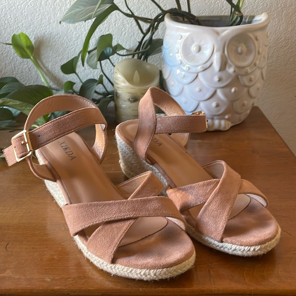 Women’s Open Toe Platform Espadrille Wedges - 3 Inch Suede Summer Sandals